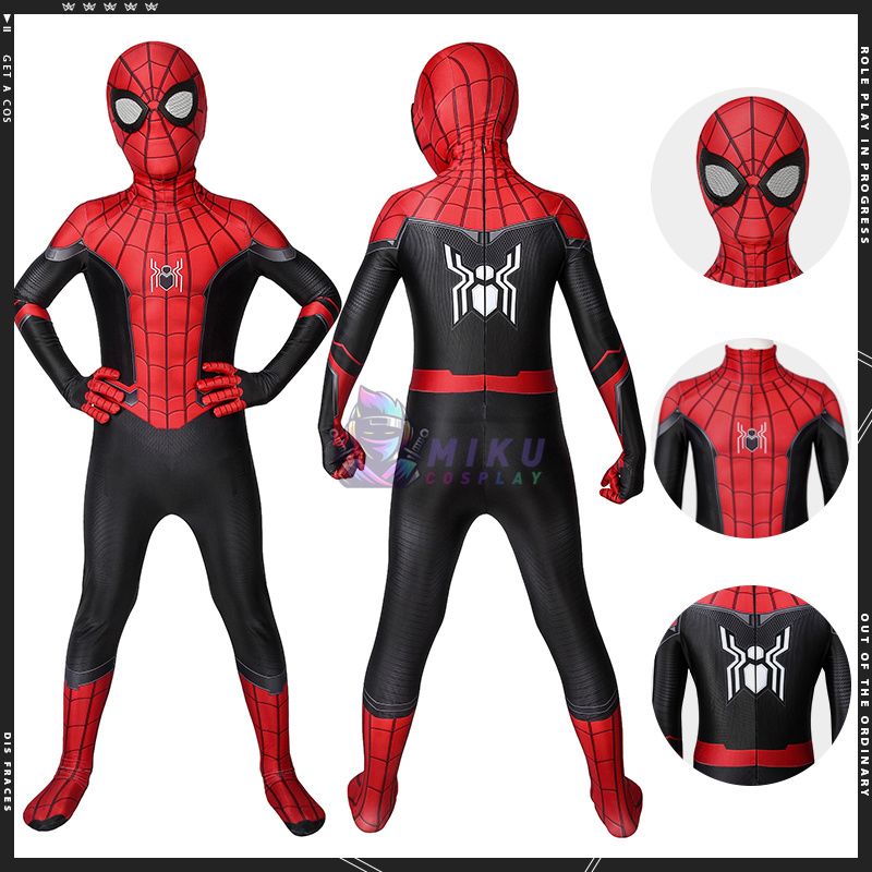 Kids Miles Morales Spiderman Costume Into The Spider-Verse Spiderman ...
